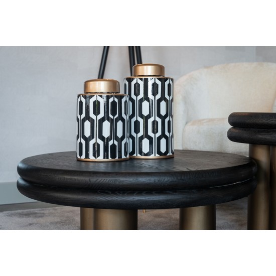 Salontafel Macaron (Black rustic)