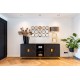 Dressoir Blackbone gold 4-deuren + open vak (Black rustic)