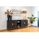 Dressoir Blackbone gold 4-deuren + open vak (Black rustic)