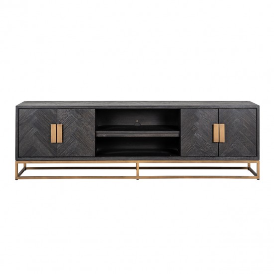 TV-dressoir Blackbone brass 4-deuren 200 (Black rustic)