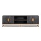 TV-dressoir Blackbone brass 4-deuren 200 (Black rustic)