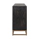 Dressoir Blackbone brass 4-deuren + open vak (Black rustic)