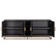 Dressoir Blackbone brass 4-deuren + open vak (Black rustic)