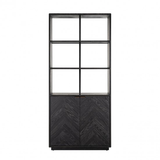 Boekenkast Blackbone brass 2-deuren (Black rustic)