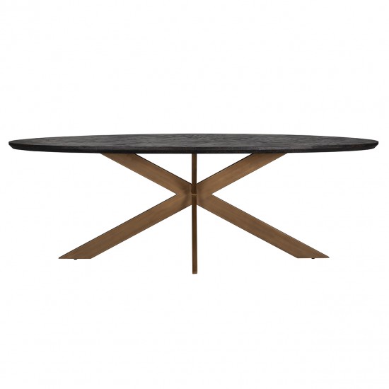 Eettafel Blackbone brass ovaal 230 (Black rustic)