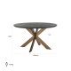 Eettafel Blackbone brass 140Ø (Black rustic)