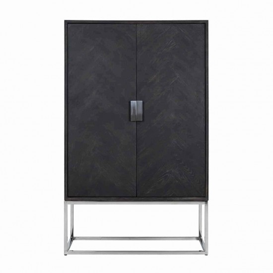 Wandkast Blackbone silver 2-deuren laag (Black rustic)