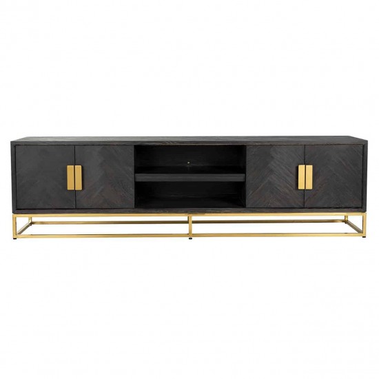 TV-dressoir Blackbone gold 4-deuren 220 (Black rustic)