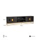 TV-dressoir Blackbone gold 4-deuren 220 (Black rustic)