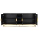 Dressoir Blackbone gold 4-deuren + open vak (Black rustic)