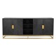 Dressoir Blackbone gold 4-deuren + open vak (Black rustic)