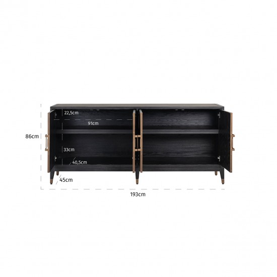 Dressoir Bloomville 4-deuren (Gold)