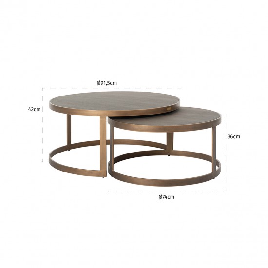 Salontafel Bloomville set van 2 (Gold)