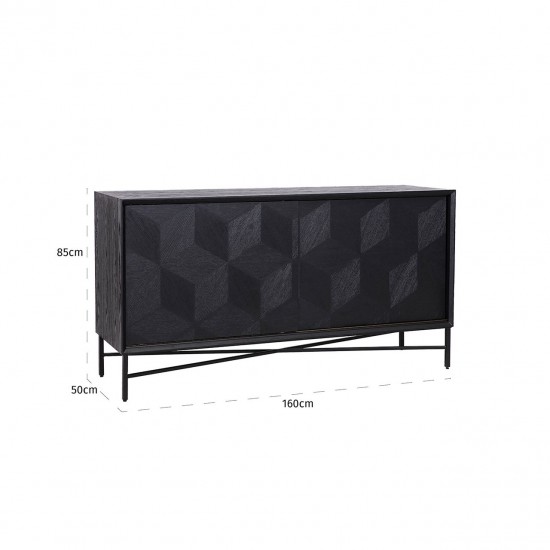 Dressoir Blax 2-schuifdeuren (Black)