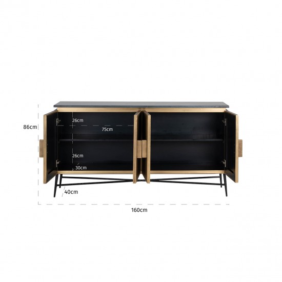 Dressoir Ironville 4-deuren (Gold)