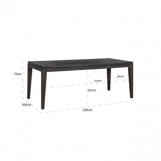 Eettafel Blackbone 230 (Black rustic)