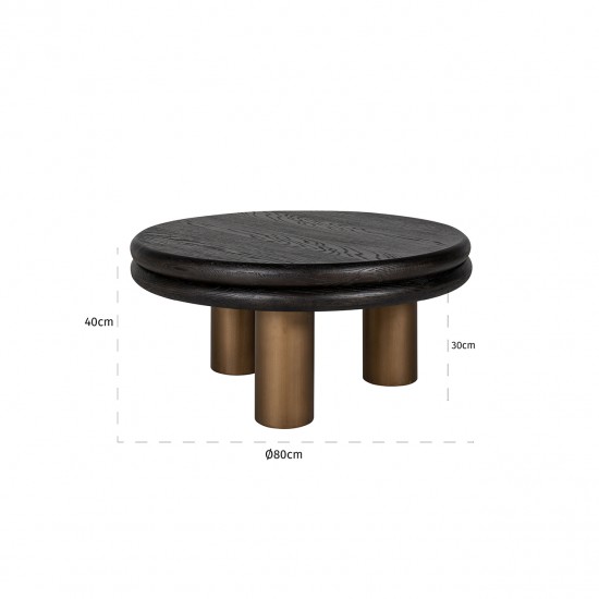 Salontafel Macaron (Black rustic)