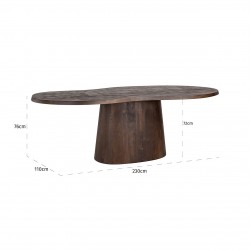 Eettafel Odile 230 (Dark brown)