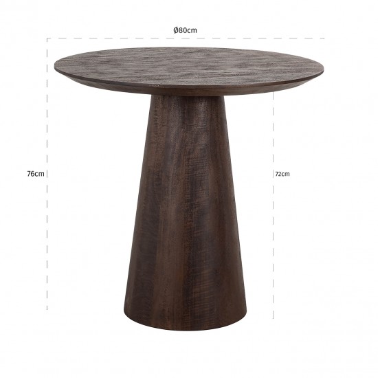 Eettafel Willow 80Ø (Dark brown)