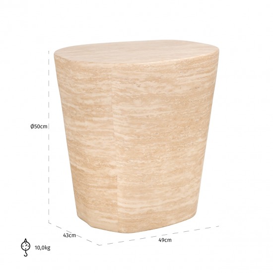 Bijzettafel Fictus Travertine faux (Beige)