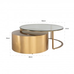 Salontafel Orlan set van 2 (Gold)