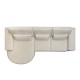 Bank Felix lounge links rond + 2,5 zitter white chenille (Bergen 900 white chenille)