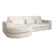 Bank Felix lounge links rond + 2,5 zitter white chenille (Bergen 900 white chenille)