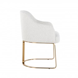 Stoel Hadley white bouclé / brushed gold fire retardant (FR-Copenhagen 900 Bouclé White)