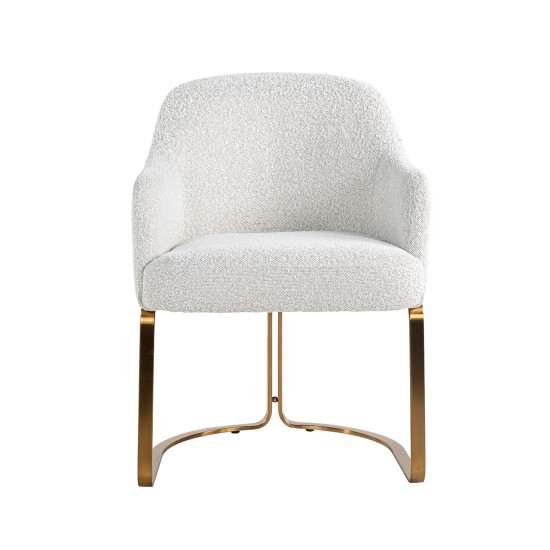 Stoel Hadley white bouclé / brushed gold fire retardant (FR-Copenhagen 900 Bouclé White)