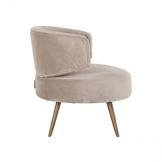 Fauteuil Hazel khaki velvet fire retardant (FR-Quartz 903 Khaki)