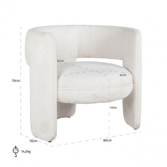 Fauteuil Lima sheep white (Sheep 02 white)