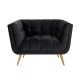 Fauteuil Huxley Antraciet velvet / Brushed gold (Quartz Antraciet 801)