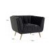 Fauteuil Huxley Antraciet velvet / Brushed gold (Quartz Antraciet 801)