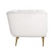 Fauteuil Huxley White Bouclé / Brushed gold (Copenhagen 900 Bouclé White)