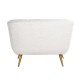 Fauteuil Huxley White Bouclé / Brushed gold (Copenhagen 900 Bouclé White)