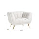 Fauteuil Huxley White Bouclé / Brushed gold (Copenhagen 900 Bouclé White)