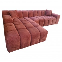 Sofa Cube 3-zits + lounge links (Fusion 92 Blush)