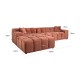 Sofa Cube 3-zits + lounge links (Fusion 92 Blush)