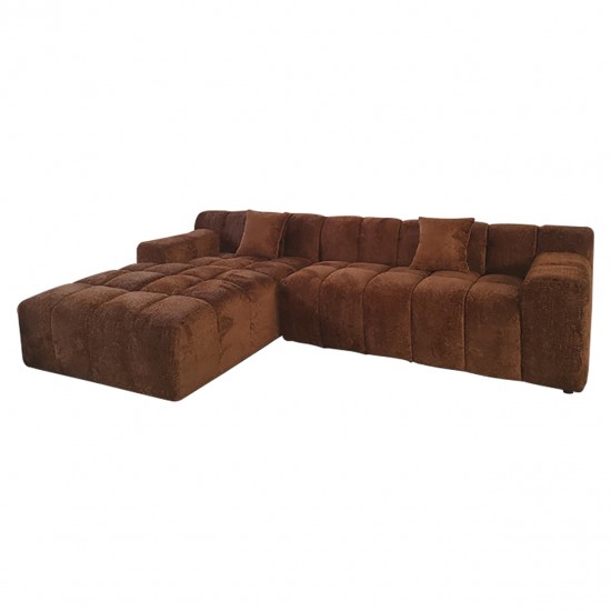 Sofa Cube 3-zits + lounge links (Be Lovely 603 Cinnamon)