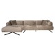 Bank Donovan 3-zits + lounge links (Bergen 104 taupe chenille)