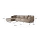 Bank Donovan 3-zits + lounge links (Bergen 104 taupe chenille)