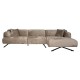 Bank Donovan 3-zits + lounge rechts (Bergen 104 taupe chenille)