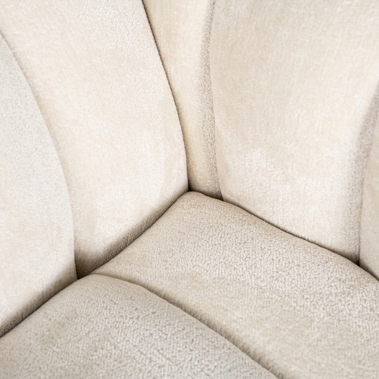 Fauteuil Beaudy white chenille fire retardant (FR-Bergen 900 white chenille)