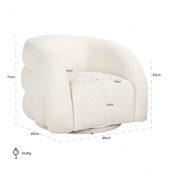 Draaifauteuil Arcus unicorn white (Unicorn 02 white)