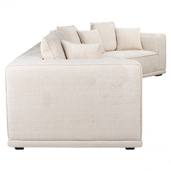 Sofa Lusso 4-zits beige chenille (Niagara 902 beige)